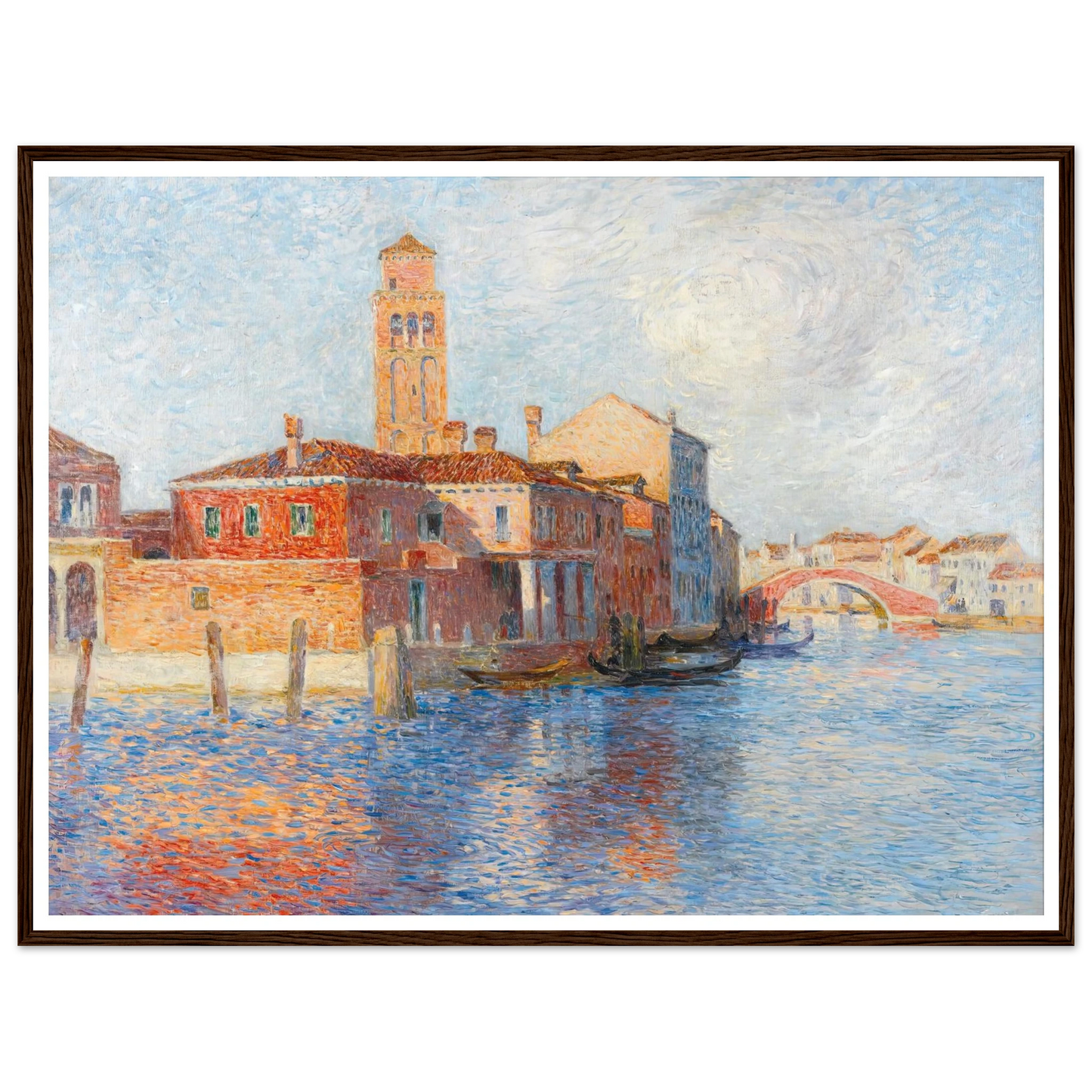 View of Venice, Murano, 1904 Art Print | Ferdinand du Puigaudeau - Framed Poster - 30x40 cm / 12x16″ - Black frame