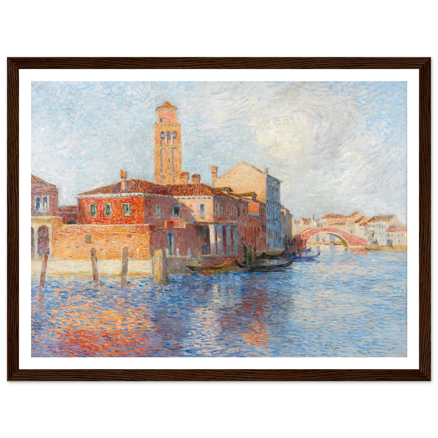 View of Venice, Murano, 1904 Art Print | Ferdinand du Puigaudeau - Framed Poster - 30x40 cm / 12x16″ - Black frame