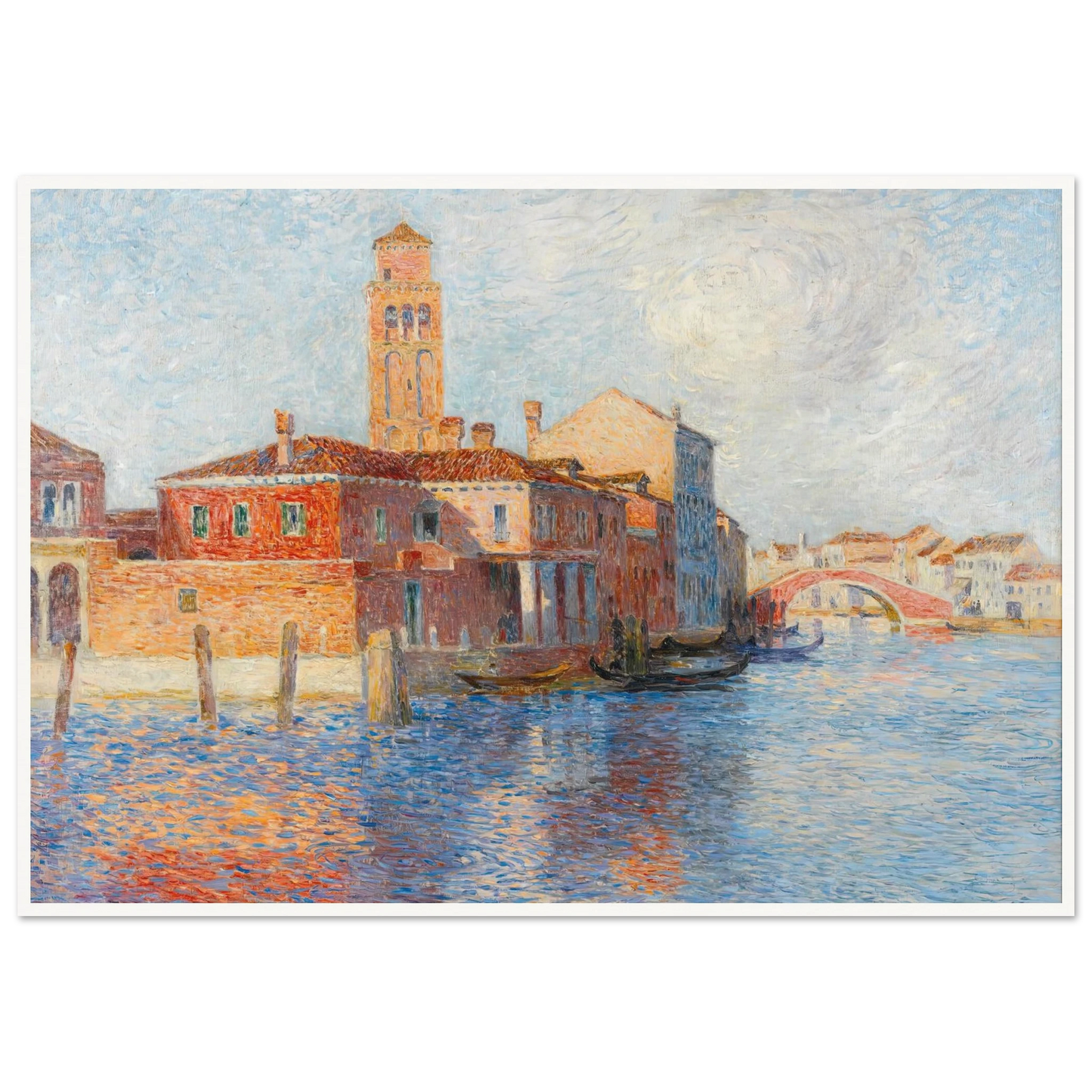 View of Venice, Murano, 1904 Art Print | Ferdinand du Puigaudeau - Framed Poster - 30x40 cm / 12x16″ - Black frame
