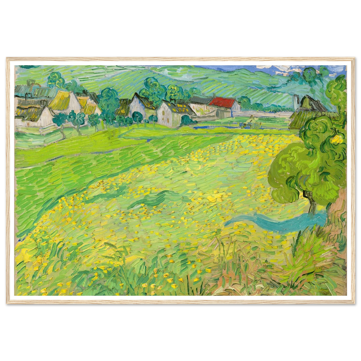 View of Vessenots Near Auvers (1890) Art Print | Vincent van Gogh - Framed Poster - 30x40 cm / 12x16″ - Black frame