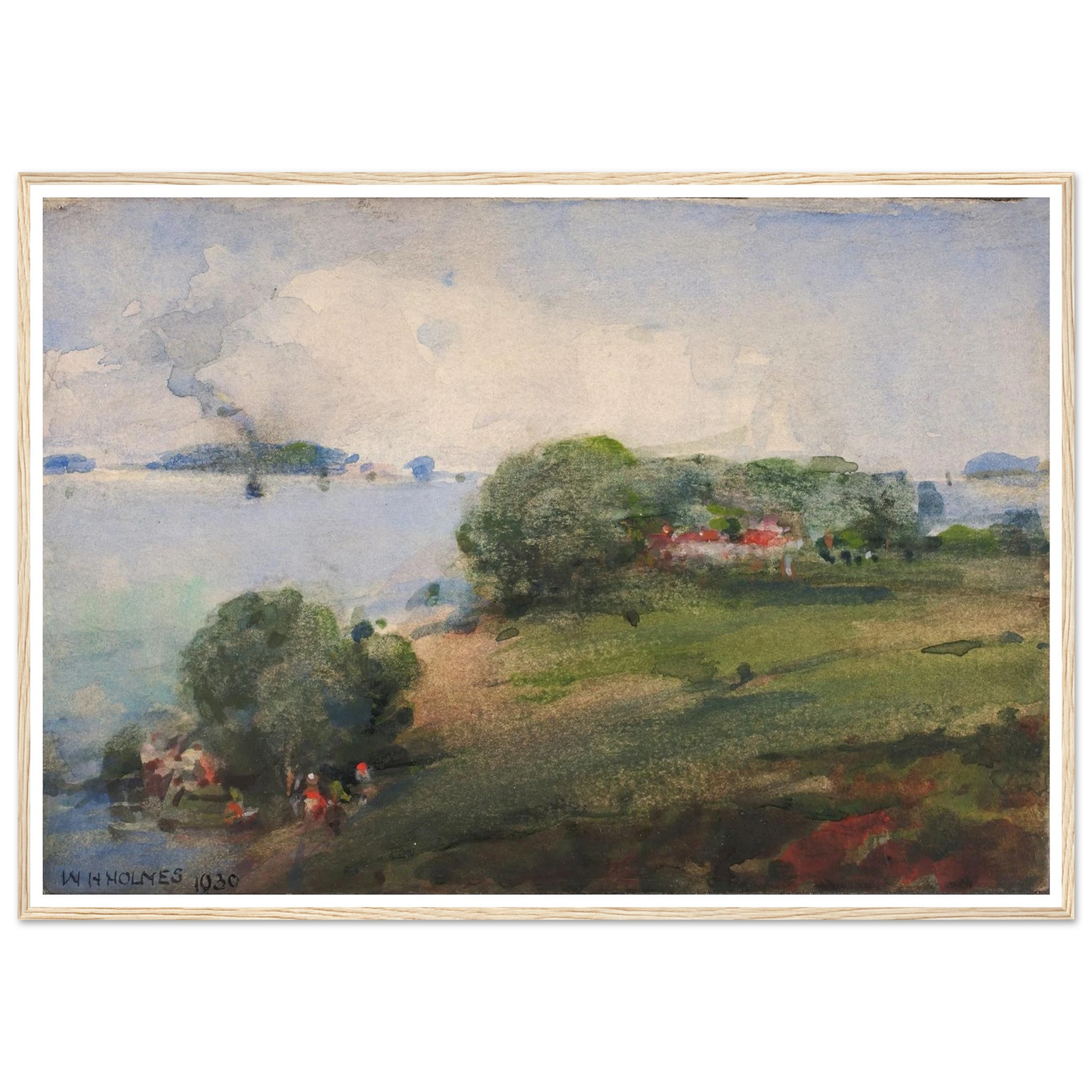 View On The Potomac (1930) Art Print | William Henry Holmes - Framed Poster - 70x100 cm / 28x40″ - Black frame