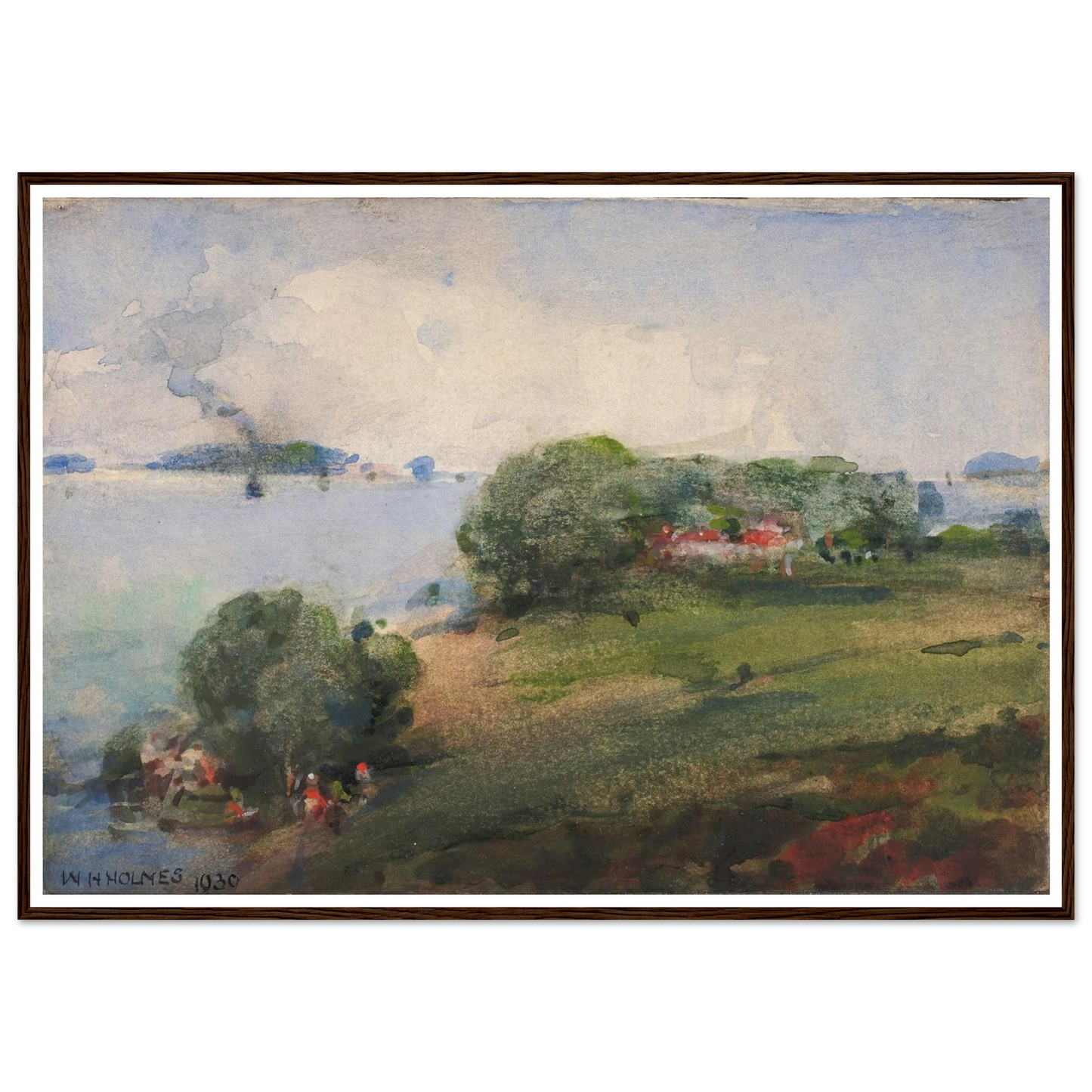 View On The Potomac (1930) Art Print | William Henry Holmes - Framed Poster - 70x100 cm / 28x40″ - Black frame