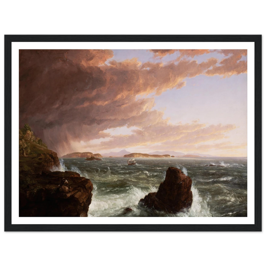 Views Across Frenchman’s Bay from Mt. Desert Island, After a Squall (1845) Art Print | Thomas Cole - Framed Poster - 30x40 cm / 12x16″ - Black frame