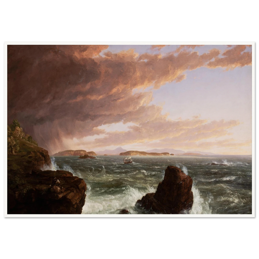 Views Across Frenchman’s Bay from Mt. Desert Island, After a Squall (1845) Art Print | Thomas Cole - Framed Poster - 30x40 cm / 12x16″ - Black frame