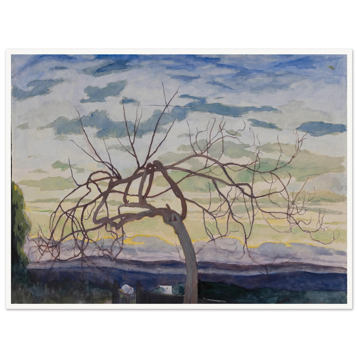 Vijgenboom in de winter, Grasse (1922) Art Print | Leon Spilliaert - Framed Poster - 30x40 cm / 12x16″ - Black frame