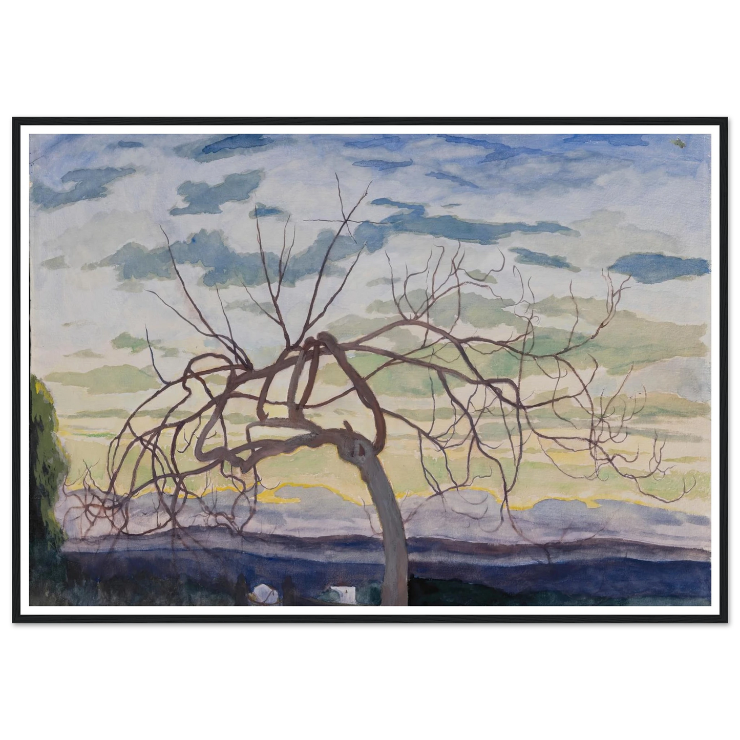 Vijgenboom in de winter, Grasse (1922) Art Print | Leon Spilliaert - Framed Poster - 30x40 cm / 12x16″ - Black frame