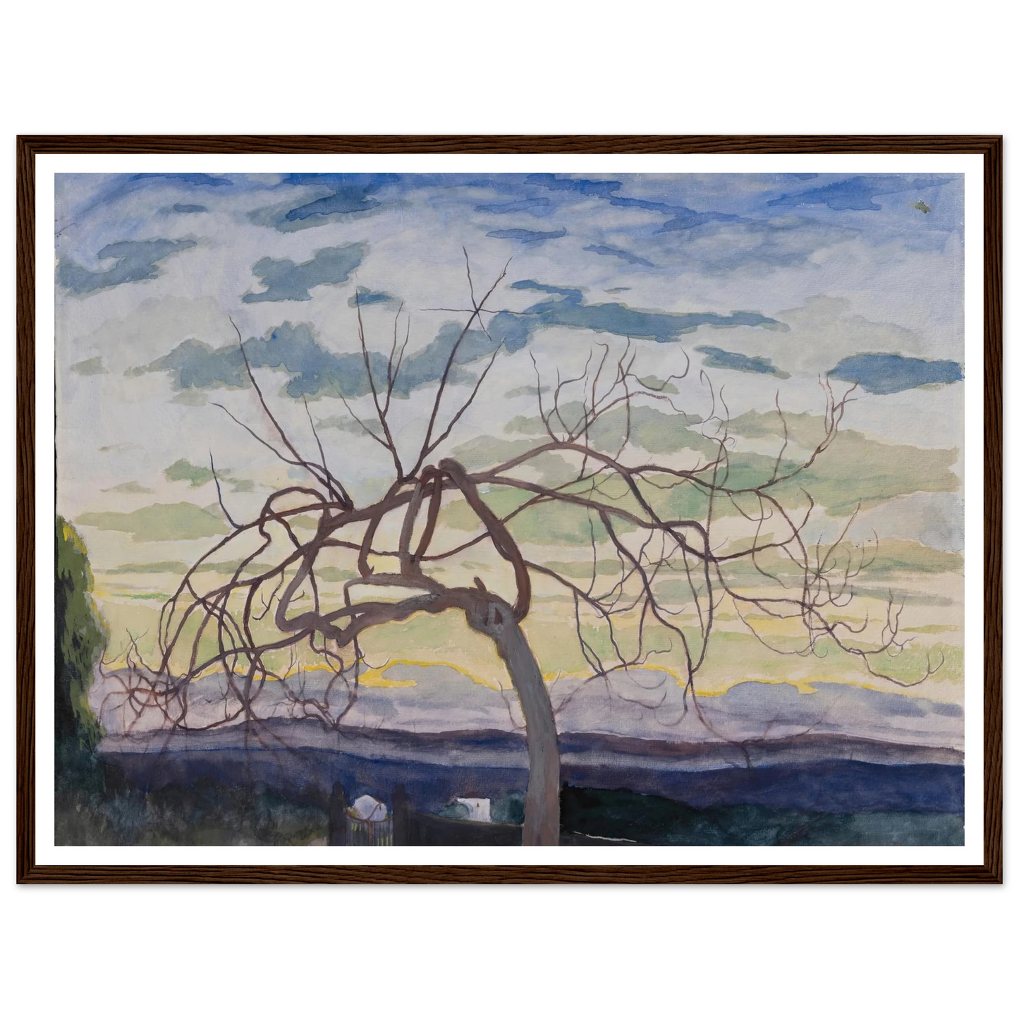 Vijgenboom in de winter, Grasse (1922) Art Print | Leon Spilliaert - Framed Poster - 30x40 cm / 12x16″ - Black frame