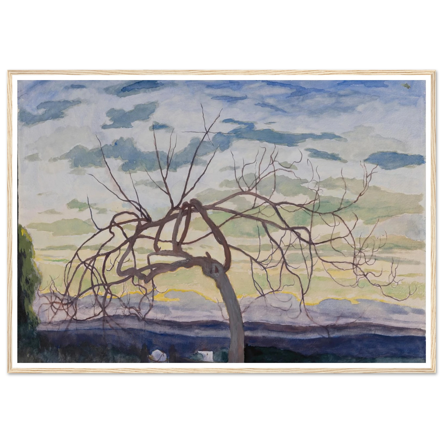 Vijgenboom in de winter, Grasse (1922) Art Print | Leon Spilliaert - Framed Poster - 30x40 cm / 12x16″ - Black frame