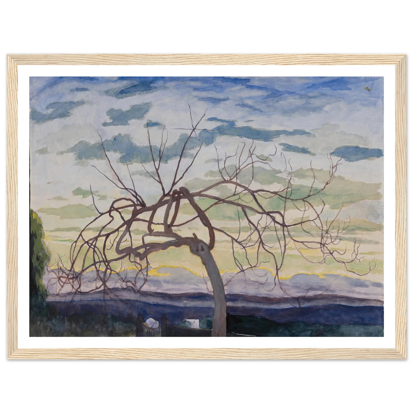 Vijgenboom in de winter, Grasse (1922) Art Print | Leon Spilliaert - Framed Poster - 30x40 cm / 12x16″ - Black frame