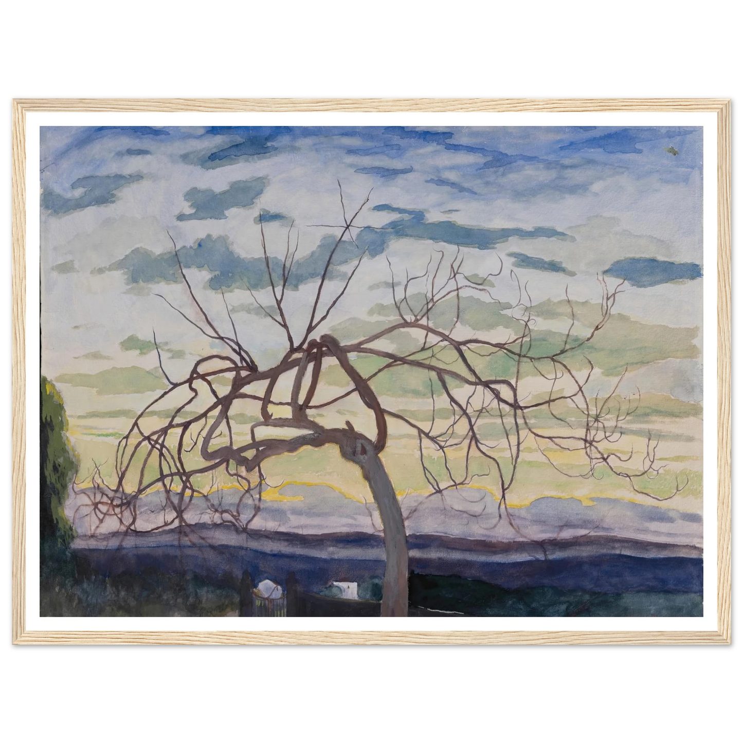 Vijgenboom in de winter, Grasse (1922) Art Print | Leon Spilliaert - Framed Poster - 30x40 cm / 12x16″ - Black frame