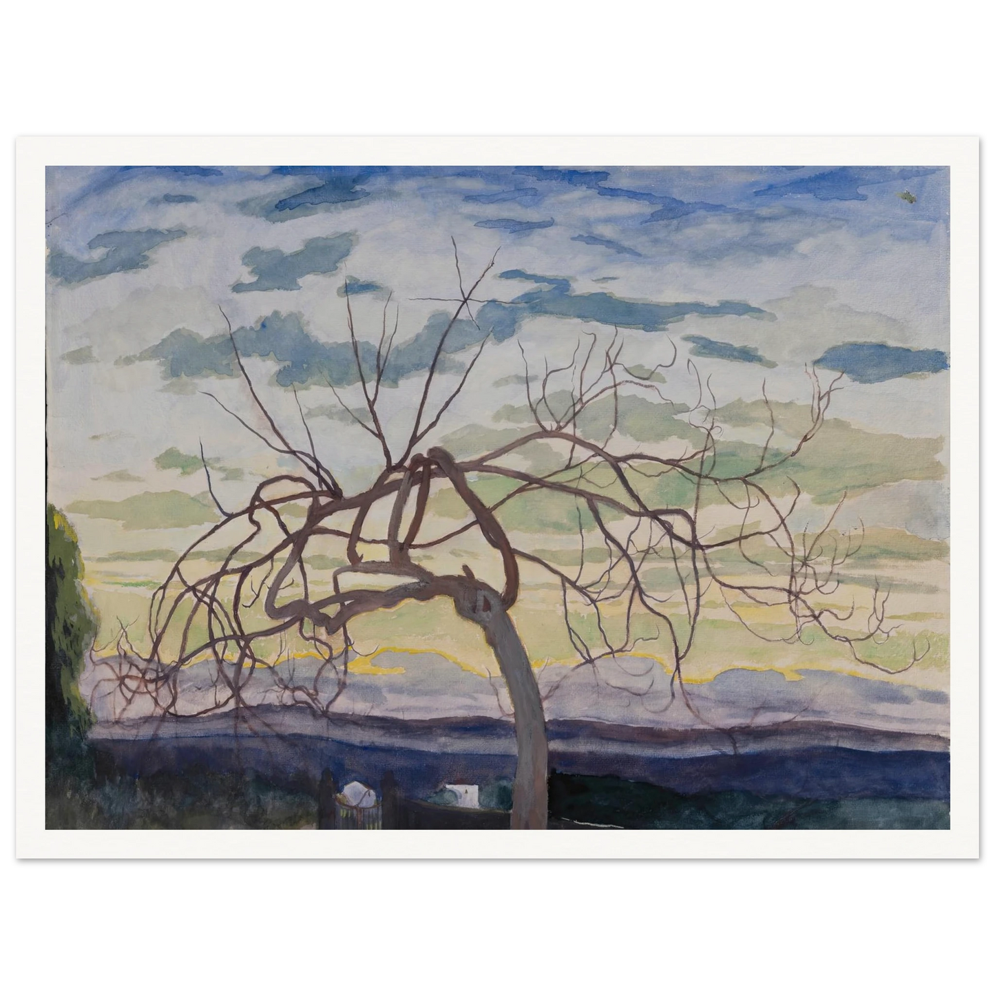 Vijgenboom in de winter, Grasse (1922) Art Print | Leon Spilliaert - Framed Poster - 30x40 cm / 12x16″ - Black frame