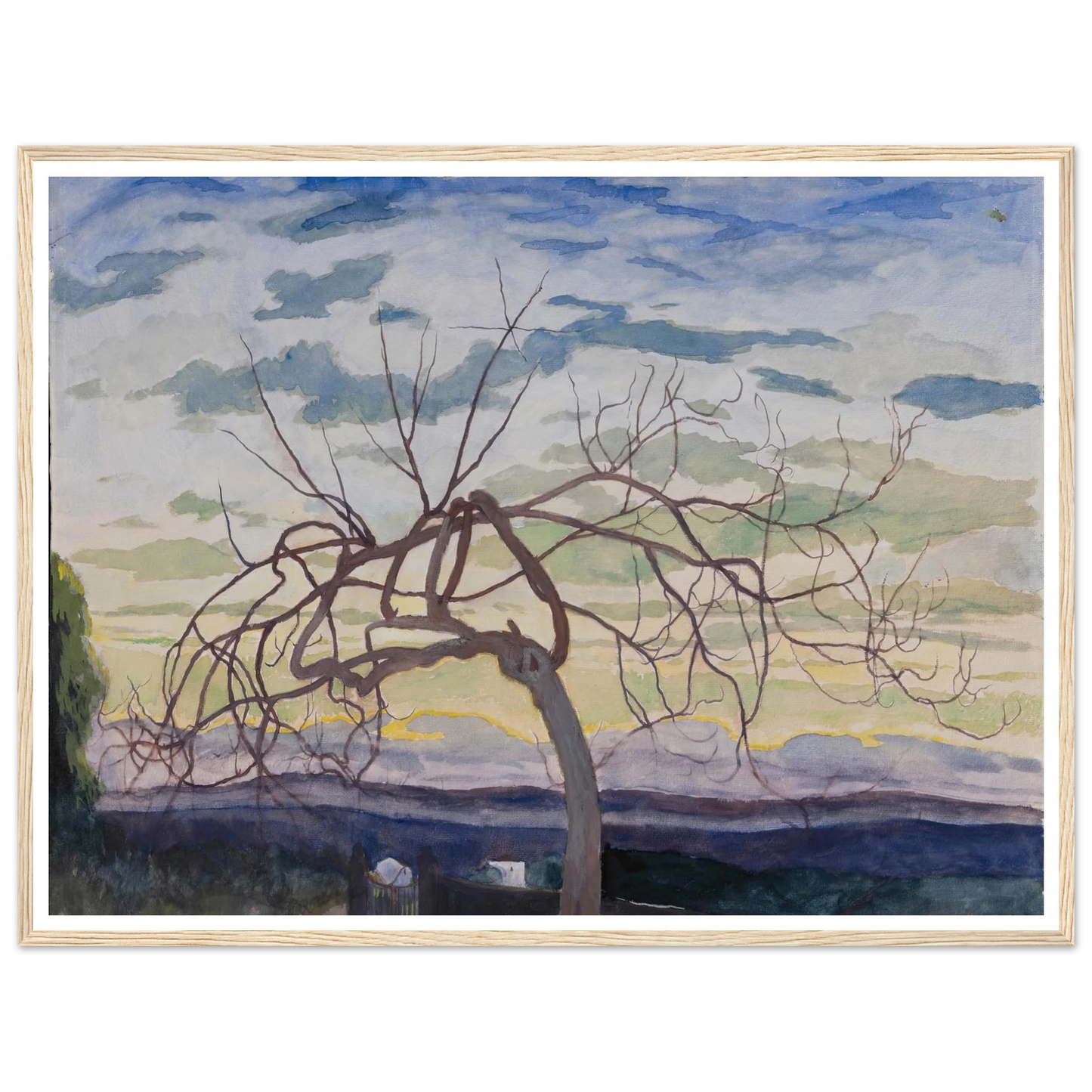 Vijgenboom in de winter, Grasse (1922) Art Print | Leon Spilliaert - Framed Poster - 30x40 cm / 12x16″ - Black frame