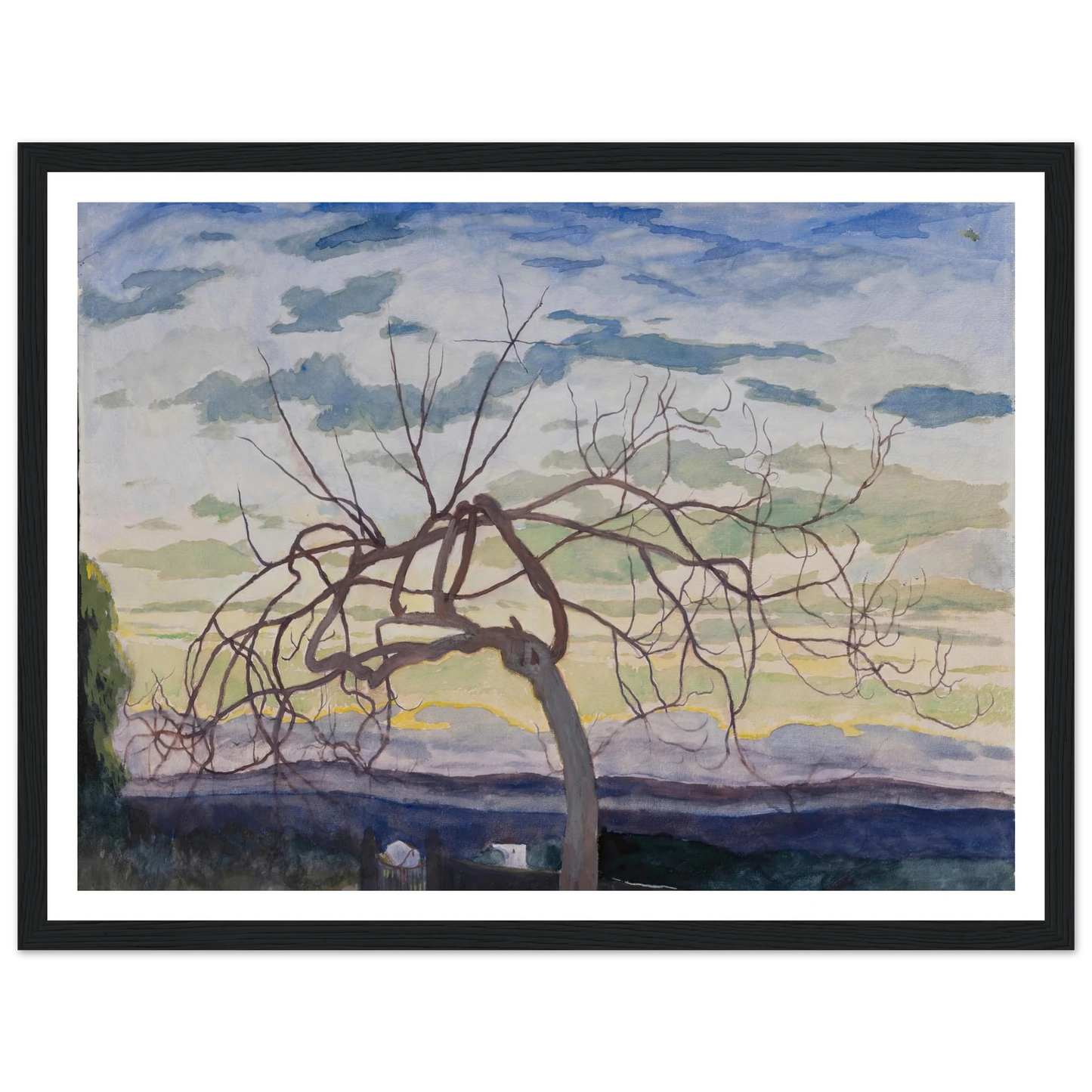 Vijgenboom in de winter, Grasse (1922) Art Print | Leon Spilliaert - Framed Poster - 30x40 cm / 12x16″ - Black frame