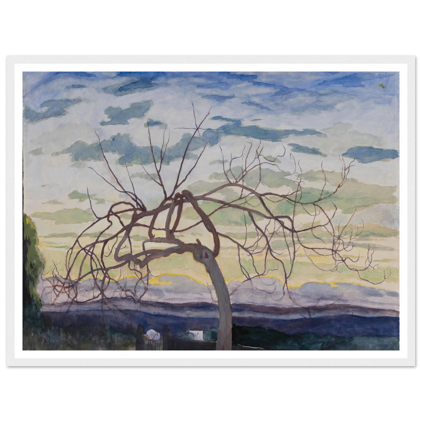 Vijgenboom in de winter, Grasse (1922) Art Print | Leon Spilliaert - Framed Poster - 30x40 cm / 12x16″ - Black frame