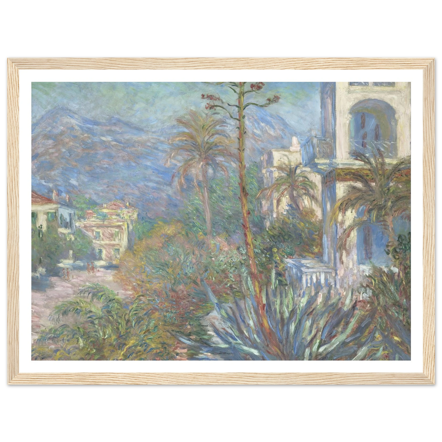Villas at Bordighera (1884) Art Print | Claude Monet - Framed Poster - 30x40 cm / 12x16″ - Black frame
