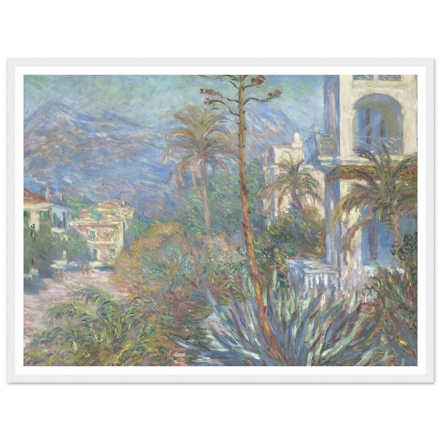 Villas at Bordighera (1884) Art Print | Claude Monet - Framed Poster - 30x40 cm / 12x16″ - Black frame
