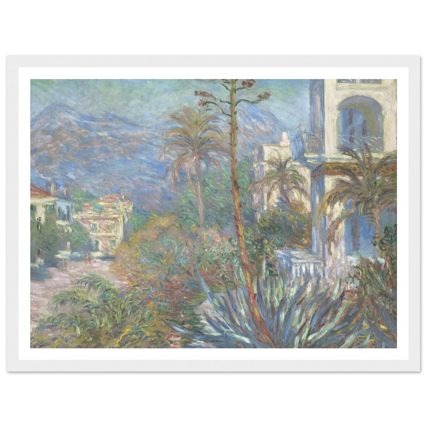 Villas at Bordighera (1884) Art Print | Claude Monet - Framed Poster - 30x40 cm / 12x16″ - Black frame