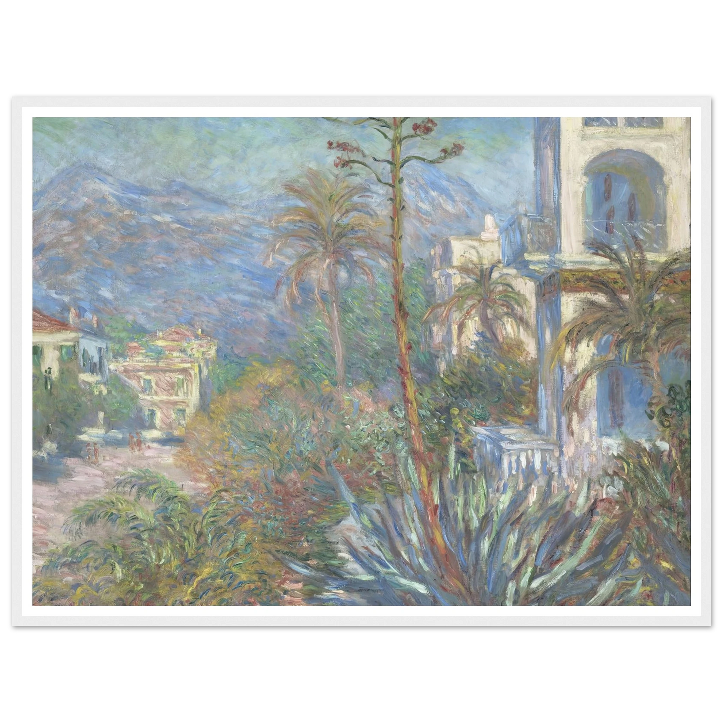 Villas at Bordighera (1884) Art Print | Claude Monet - Framed Poster - 30x40 cm / 12x16″ - Black frame