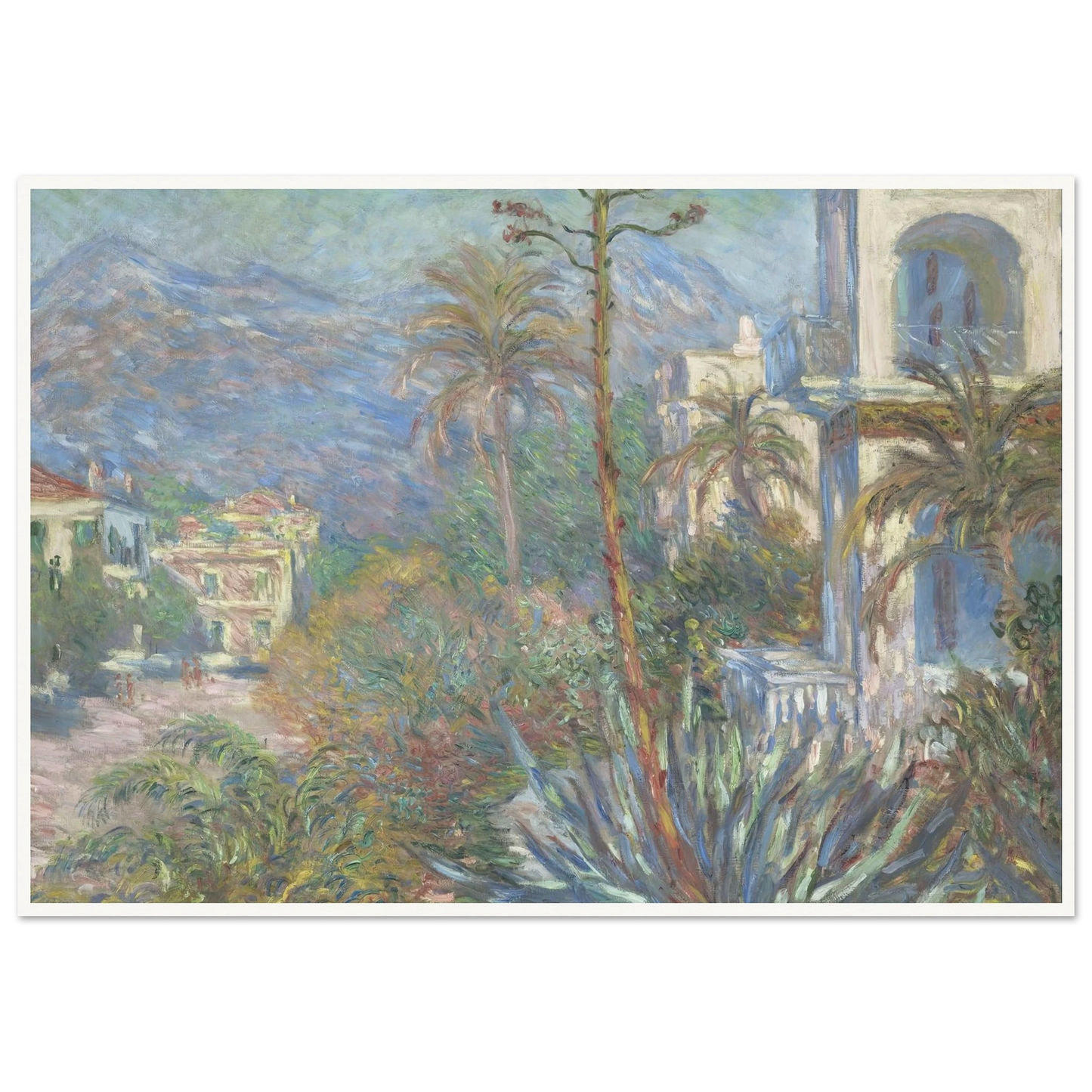 Villas at Bordighera (1884) Art Print | Claude Monet - Framed Poster - 30x40 cm / 12x16″ - Black frame