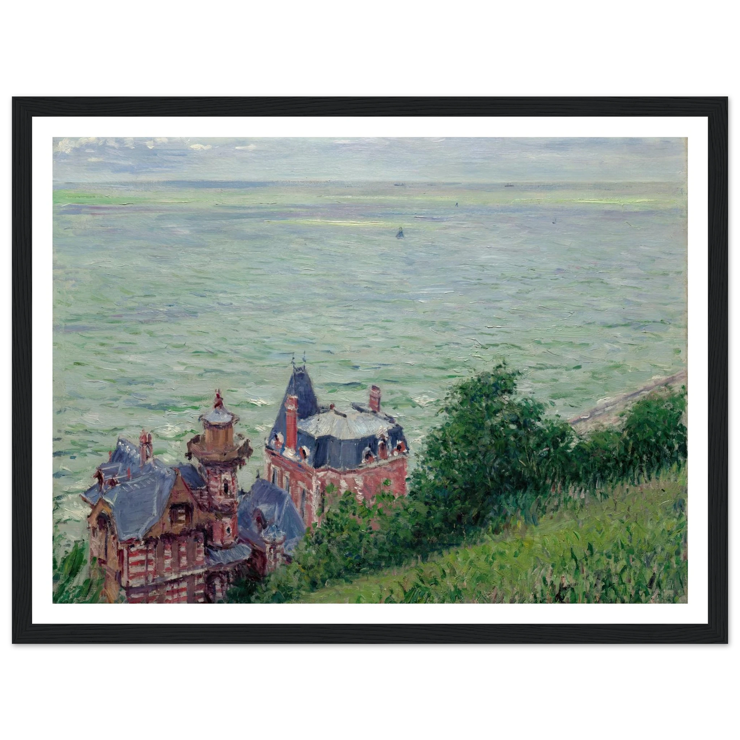 Villas at Trouville (1884) Art Print | Gustave Caillebotte - Framed Poster - 30x40 cm / 12x16″ - Black frame