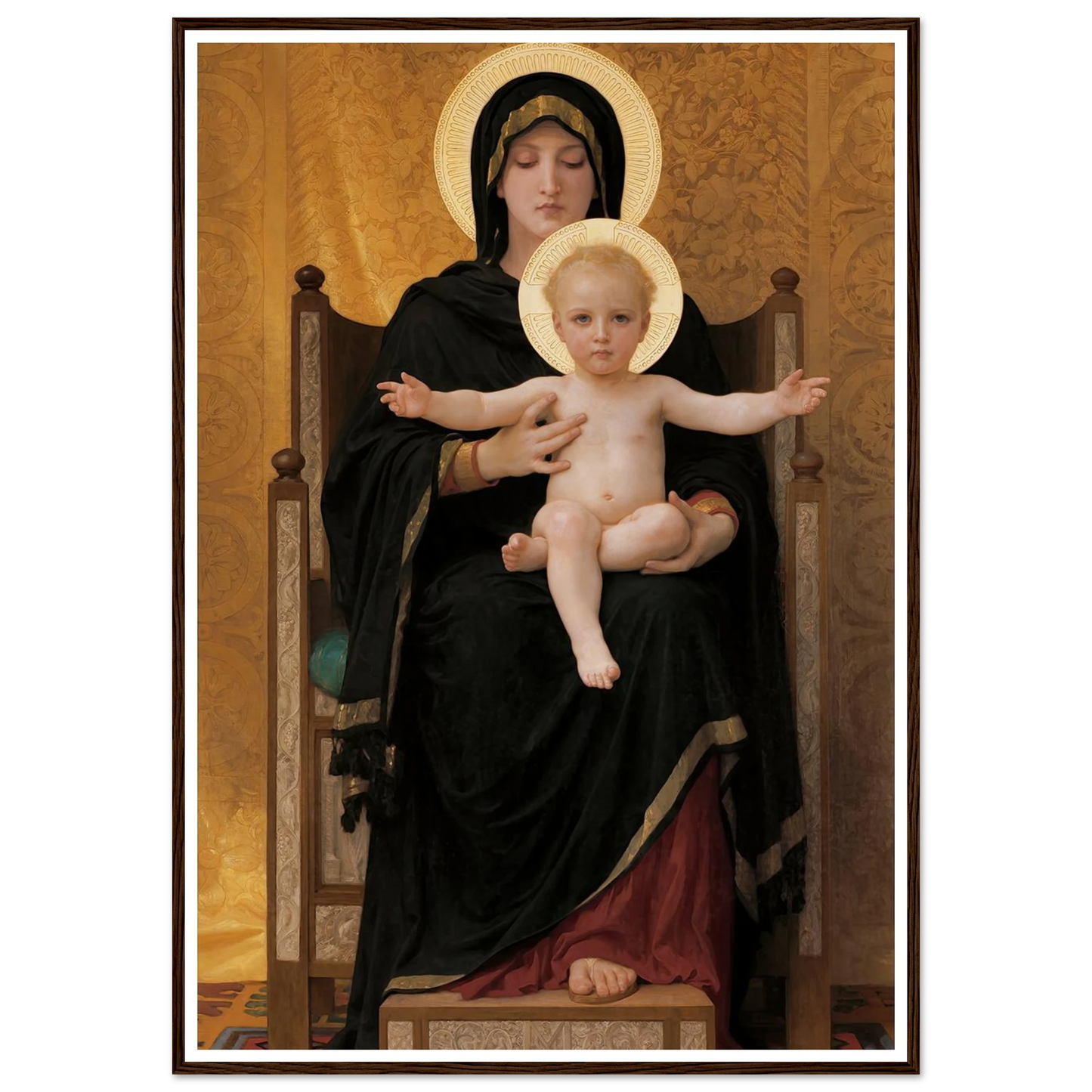 Virgin and Child (1888) Art Print | William Bouguereau - Framed Poster - 30x40 cm / 12x16″ - Black frame