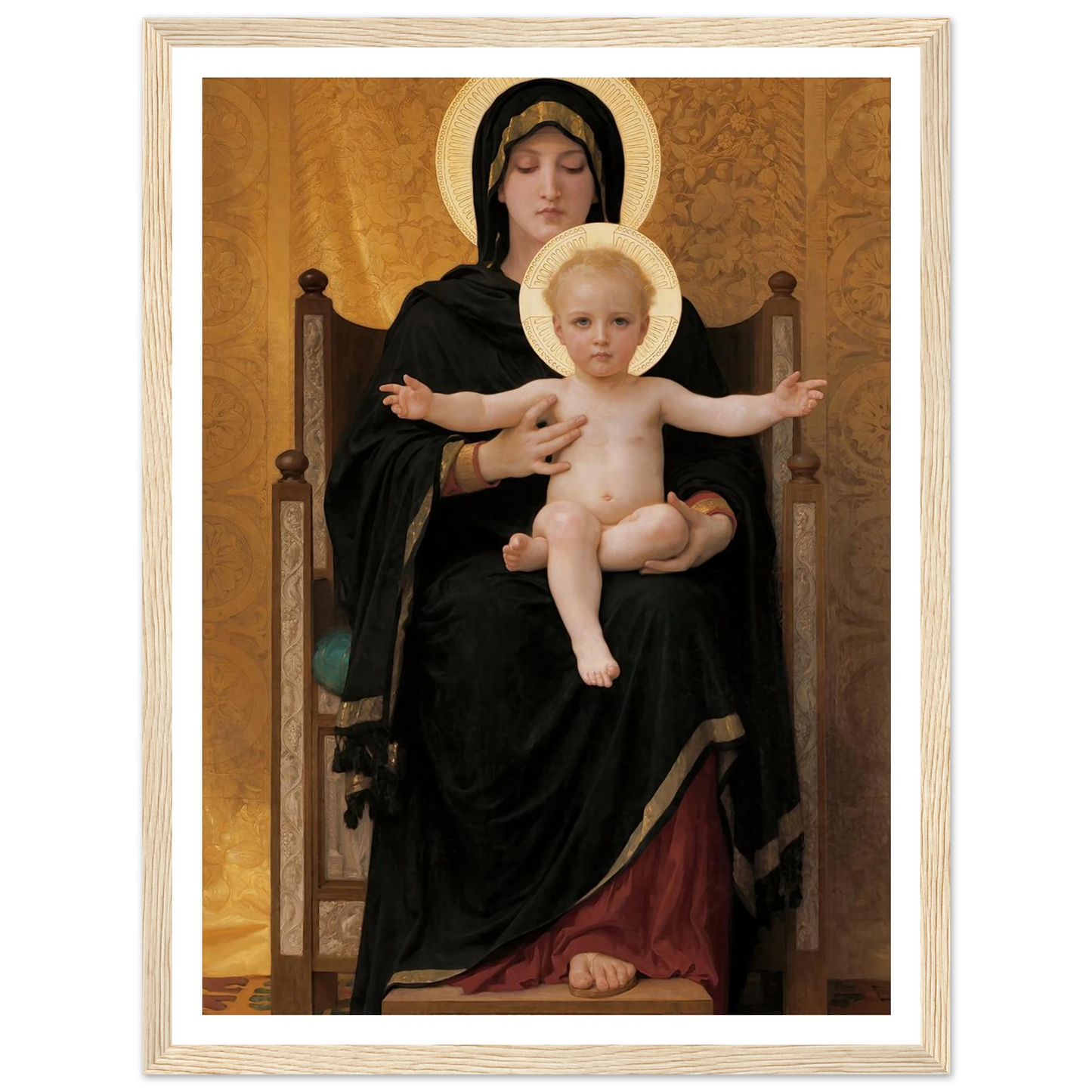 Virgin and Child (1888) Art Print | William Bouguereau - Framed Poster - 30x40 cm / 12x16″ - Black frame