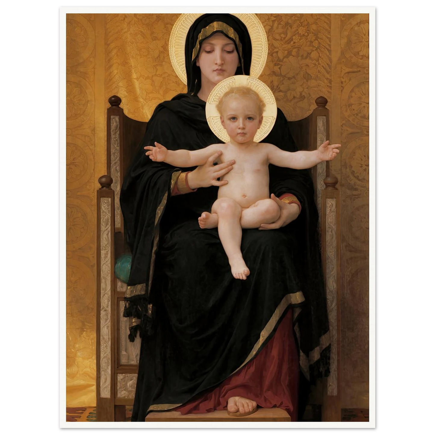 Virgin and Child (1888) Art Print | William Bouguereau - Framed Poster - 30x40 cm / 12x16″ - Black frame