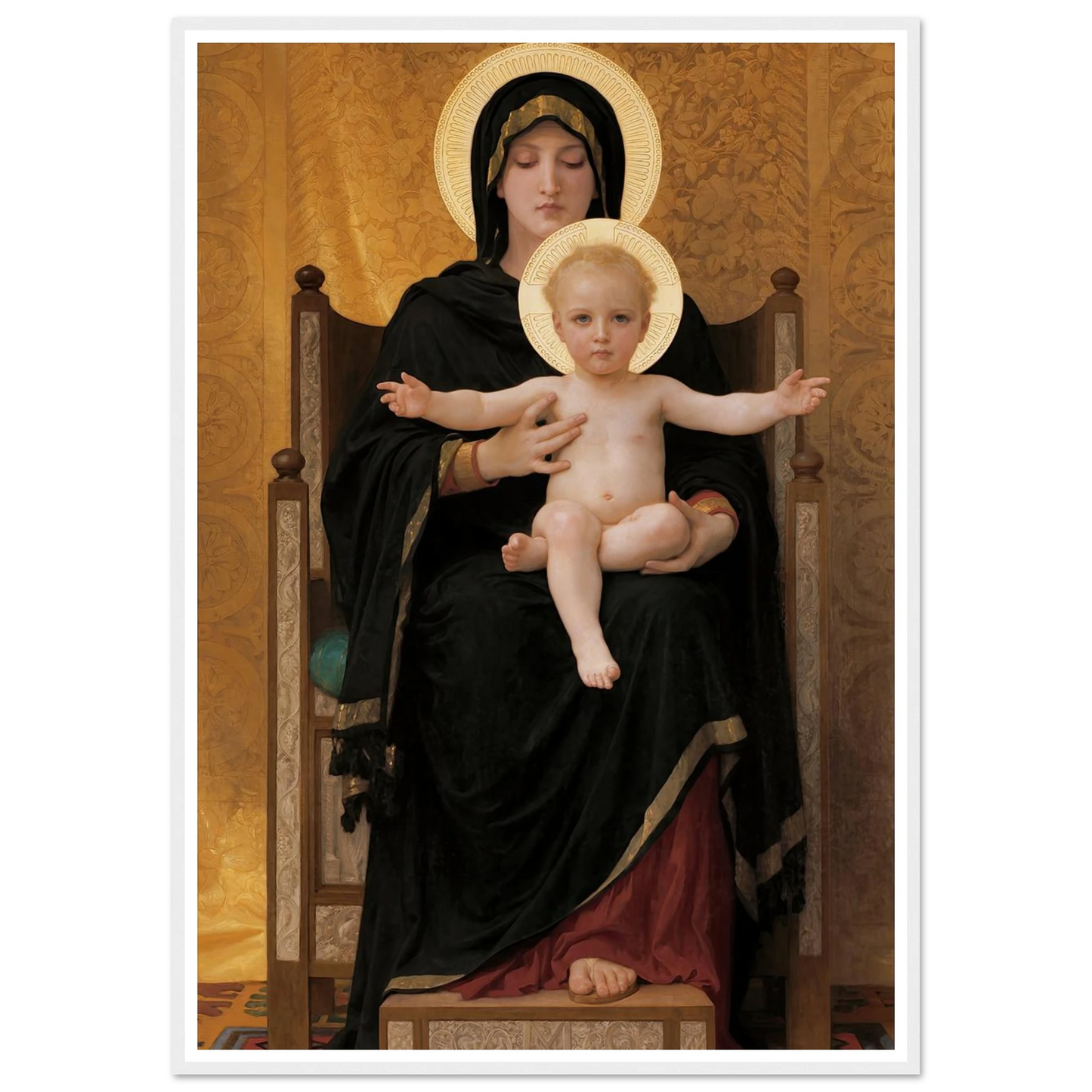 Virgin and Child (1888) Art Print | William Bouguereau - Framed Poster - 30x40 cm / 12x16″ - Black frame