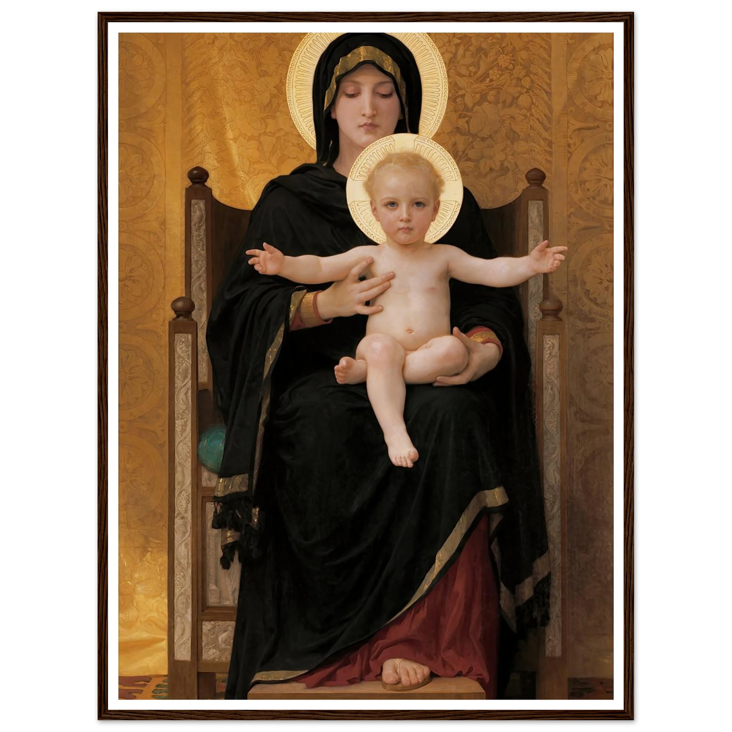 Virgin and Child (1888) Art Print | William Bouguereau - Framed Poster - 30x40 cm / 12x16″ - Black frame