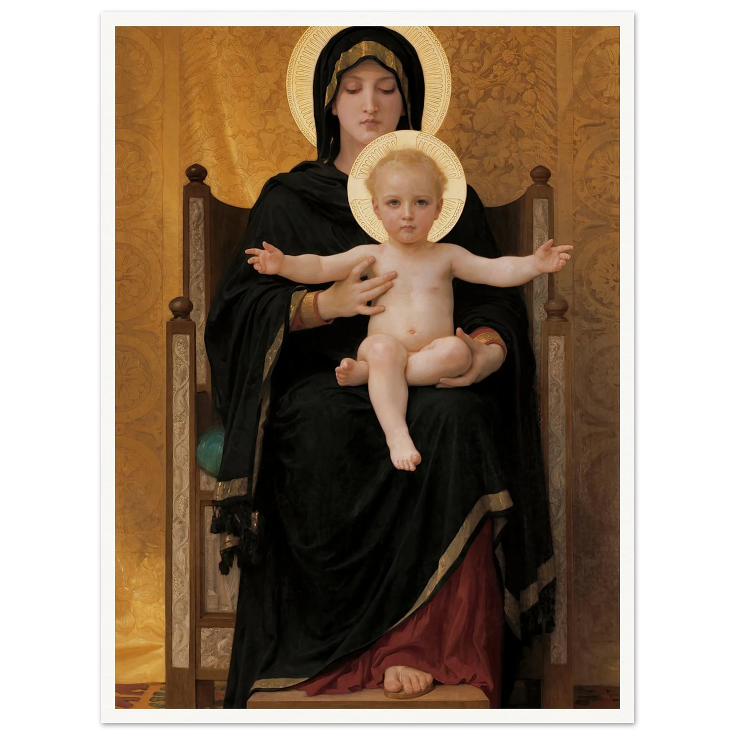 Virgin and Child (1888) Art Print | William Bouguereau - Framed Poster - 30x40 cm / 12x16″ - Black frame