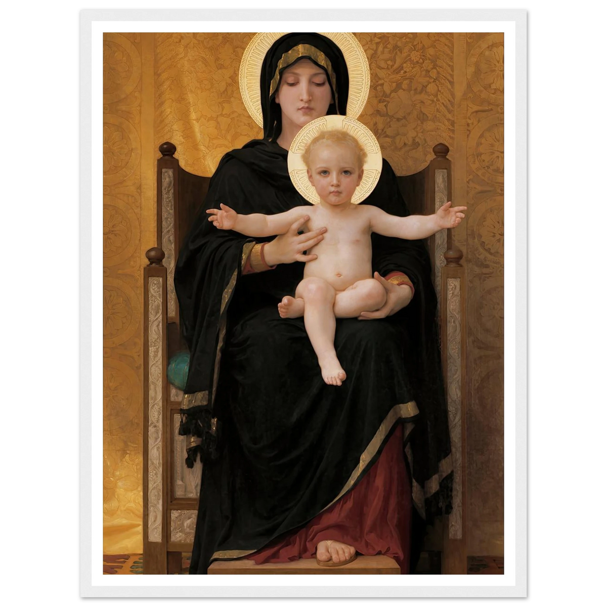 Virgin and Child (1888) Art Print | William Bouguereau - Framed Poster - 30x40 cm / 12x16″ - Black frame