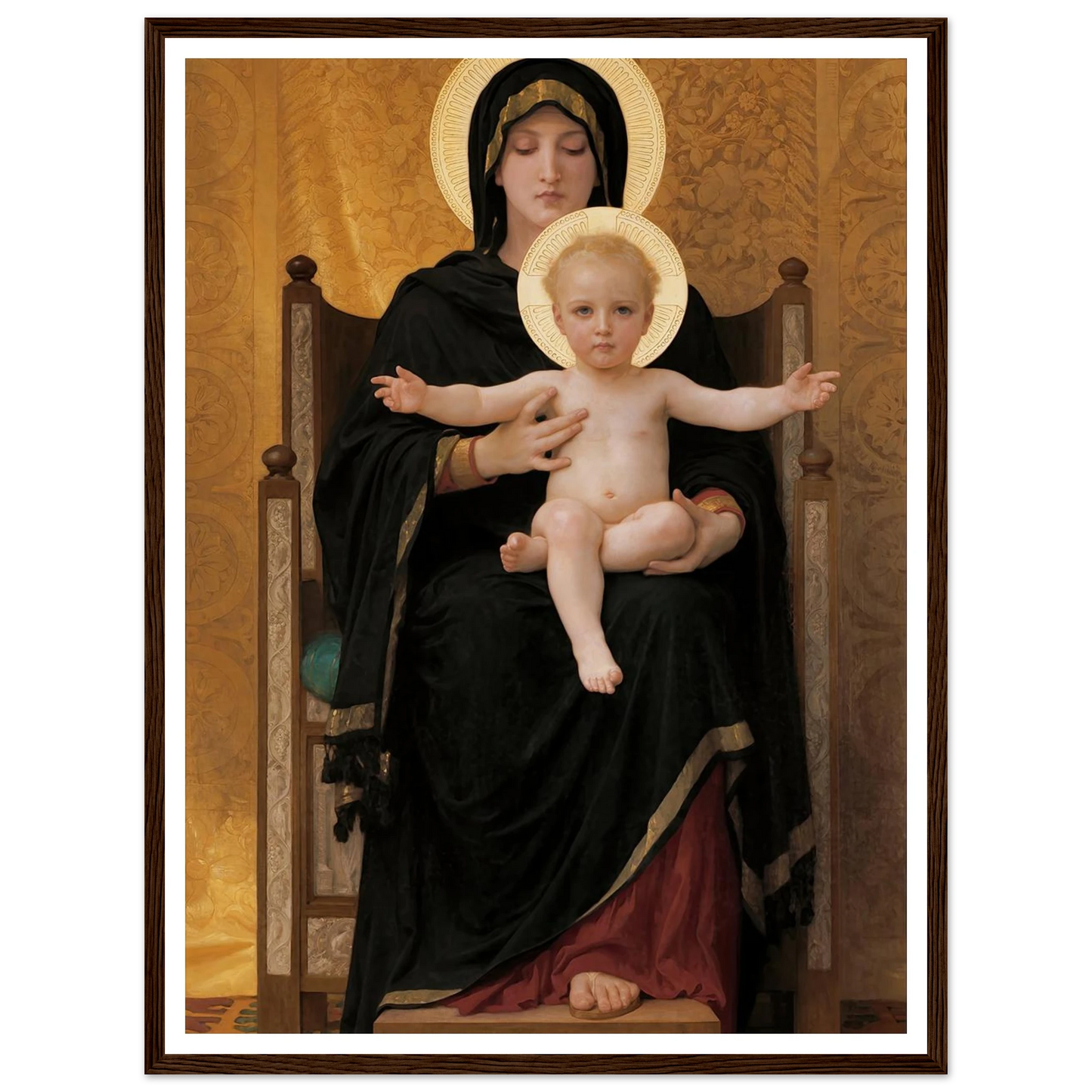 Virgin and Child (1888) Art Print | William Bouguereau - Framed Poster - 30x40 cm / 12x16″ - Black frame