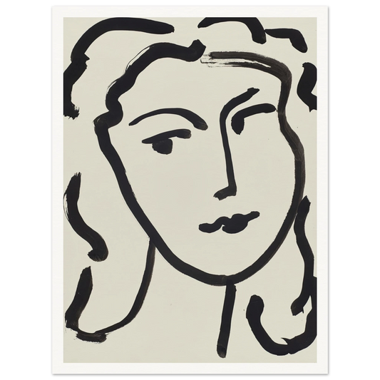 Visage de femme (1948) Art Print | Henri Matisse - Framed Poster - 30x40 cm / 12x16″ - Black frame