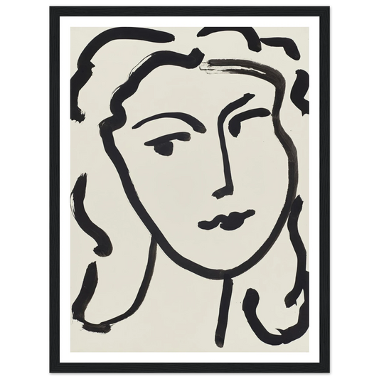 Visage de femme (1948) Art Print | Henri Matisse - Framed Poster - 30x40 cm / 12x16″ - Black frame