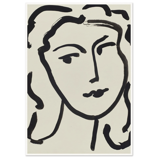 Visage de femme (1948) Art Print | Henri Matisse - Framed Poster - 30x40 cm / 12x16″ - Black frame