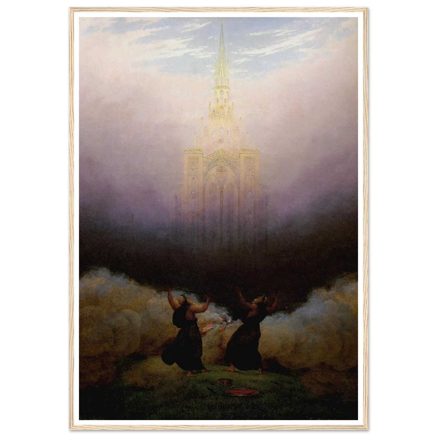 Vision de l'Eglise chrétienne Huile sur toile (1814) Art Print | Caspar David Friedrich - Framed Poster - 30x40 cm / 12x16″ - Black frame