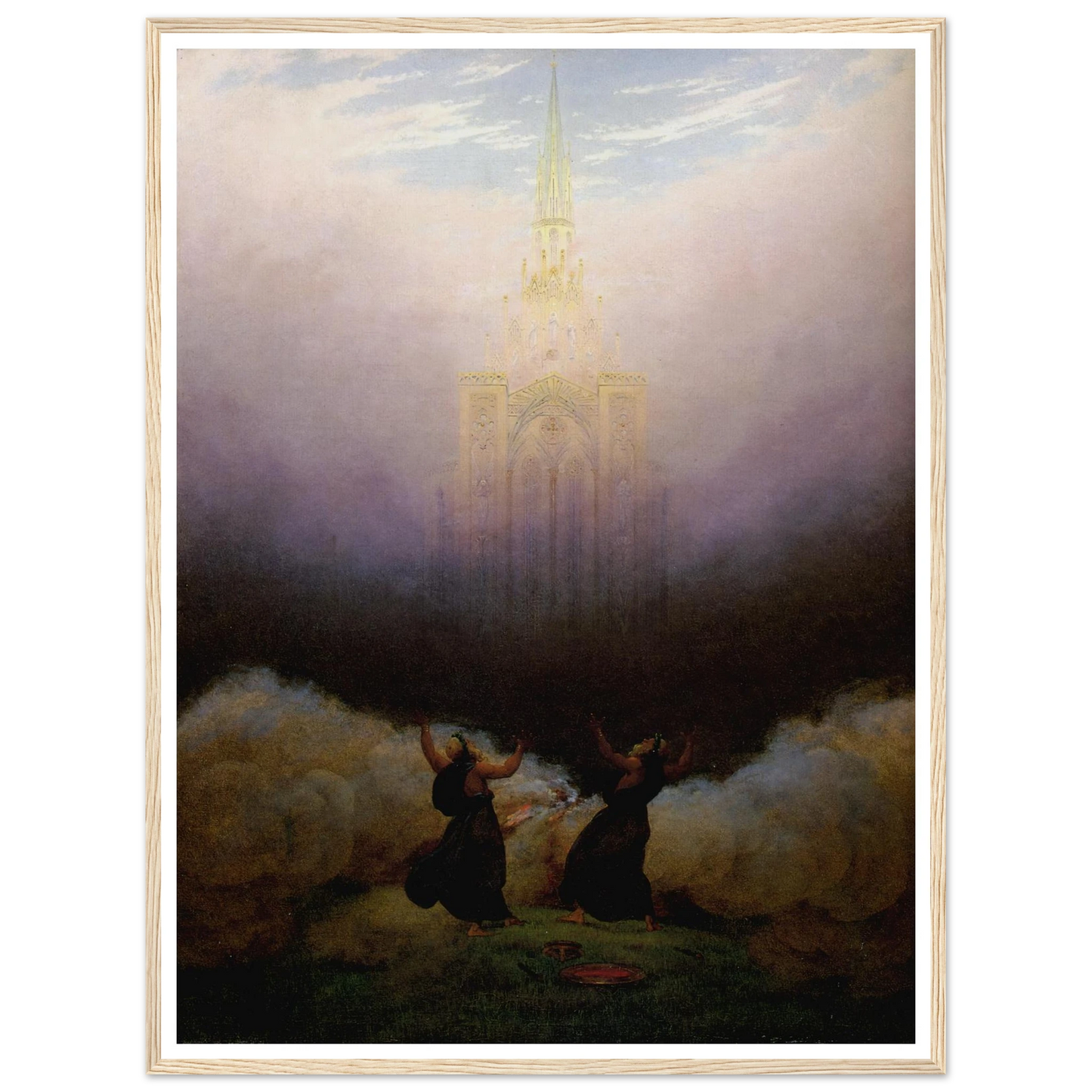 Vision de l'Eglise chrétienne Huile sur toile (1814) Art Print | Caspar David Friedrich - Framed Poster - 30x40 cm / 12x16″ - Black frame