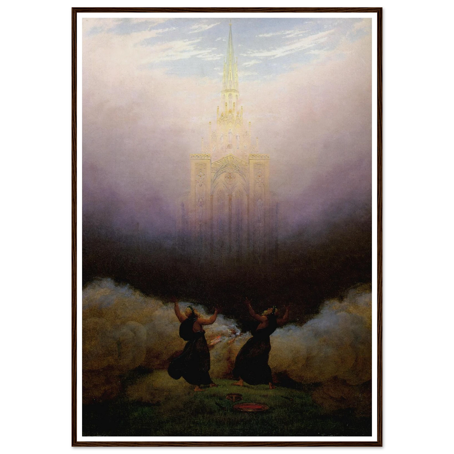 Vision de l'Eglise chrétienne Huile sur toile (1814) Art Print | Caspar David Friedrich - Framed Poster - 30x40 cm / 12x16″ - Black frame