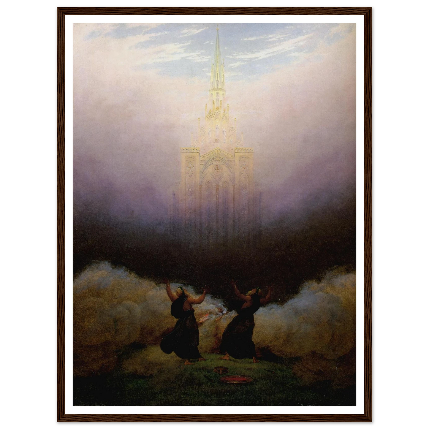 Vision de l'Eglise chrétienne Huile sur toile (1814) Art Print | Caspar David Friedrich - Framed Poster - 30x40 cm / 12x16″ - Black frame