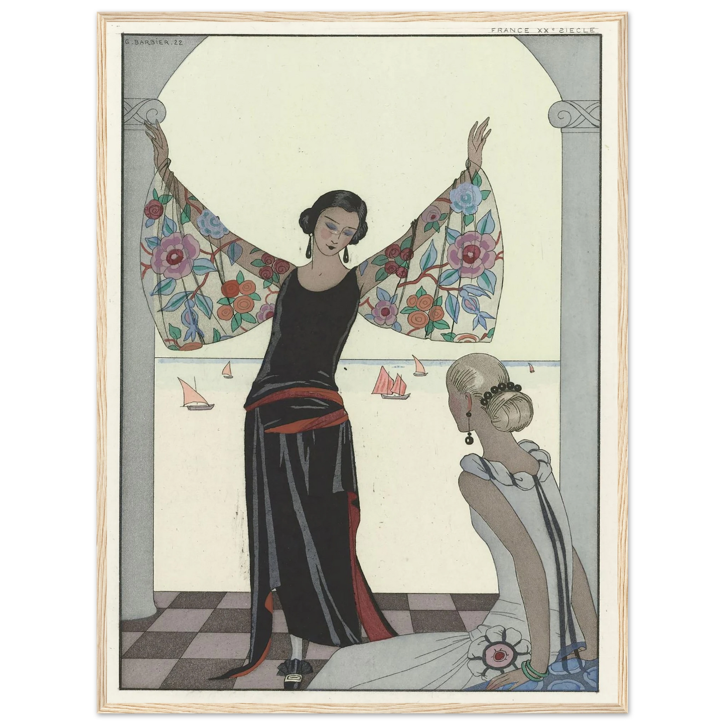Voici mes ailes ! (1922) Art Print | George Barbier - Framed Poster - 30x40 cm / 12x16″ - Black frame