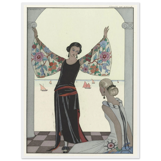 Voici mes ailes ! (1922) Art Print | George Barbier - Framed Poster - 30x40 cm / 12x16″ - Black frame