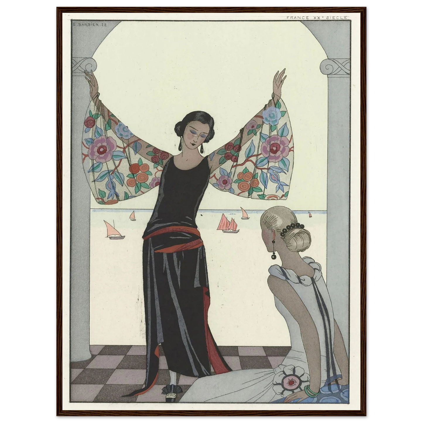 Voici mes ailes ! (1922) Art Print | George Barbier - Framed Poster - 30x40 cm / 12x16″ - Black frame