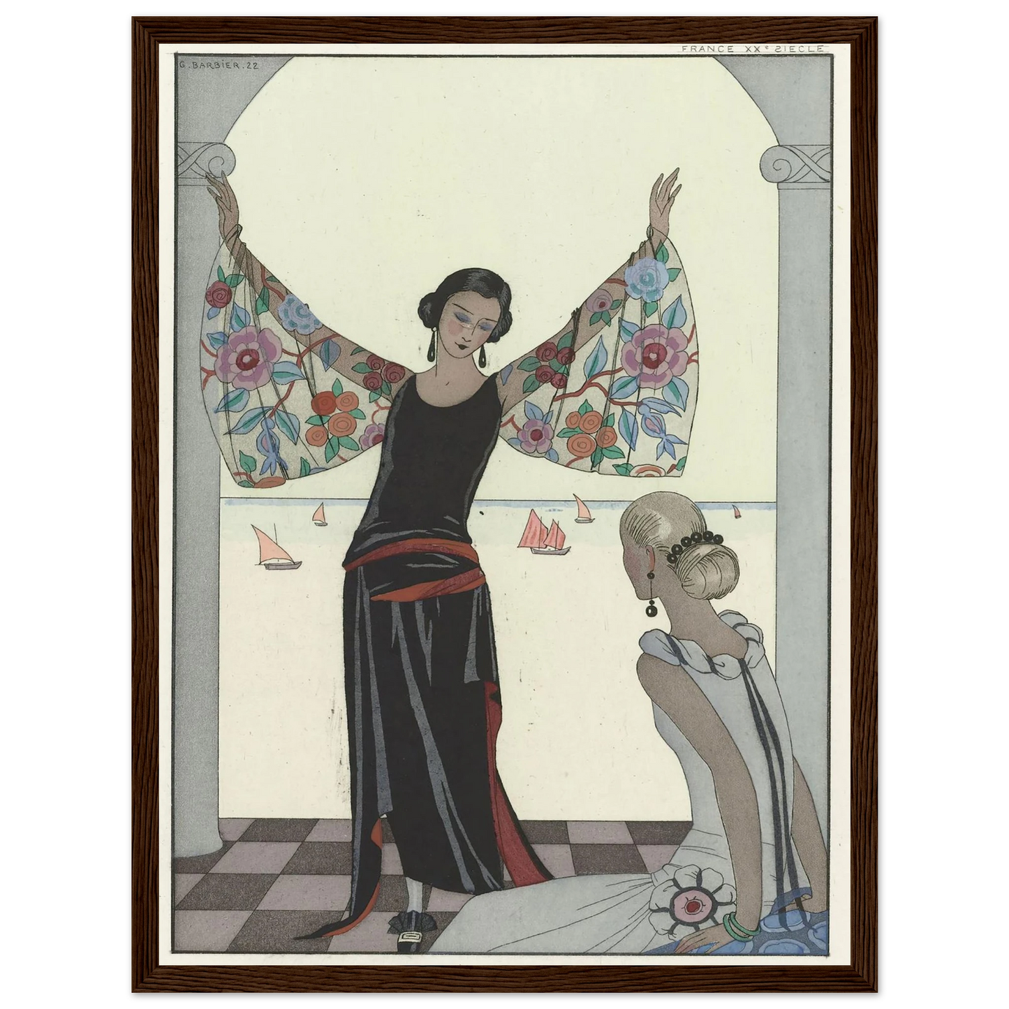 Voici mes ailes ! (1922) Art Print | George Barbier - Framed Poster - 30x40 cm / 12x16″ - Black frame