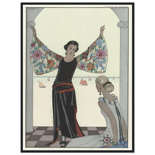 Voici mes ailes ! (1922) Art Print | George Barbier - Framed Poster - 30x40 cm / 12x16″ - Black frame