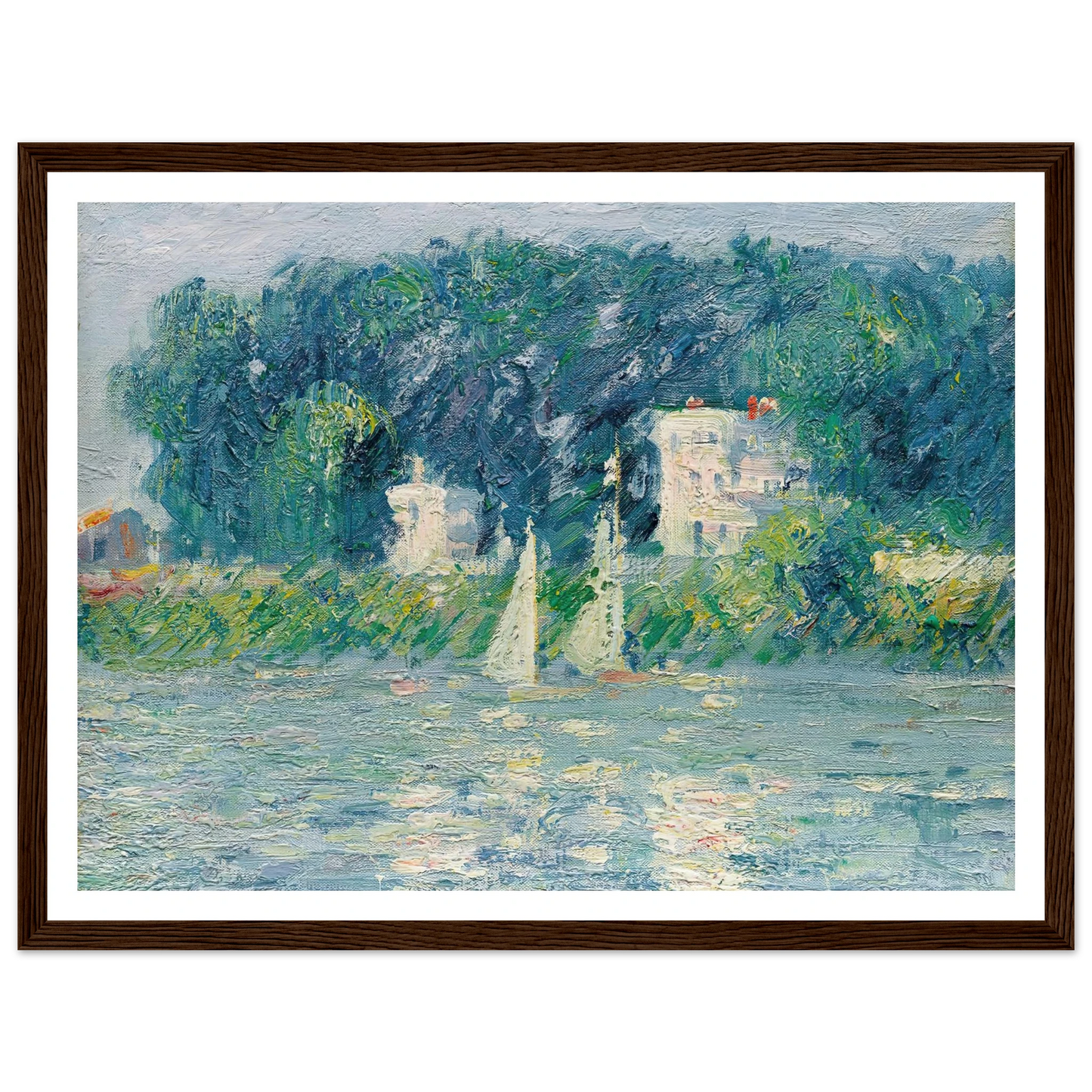 Voiliers sur l’Oise Art Print | Gustave Caillebotte - Framed Poster - 30x40 cm / 12x16″ - Black frame