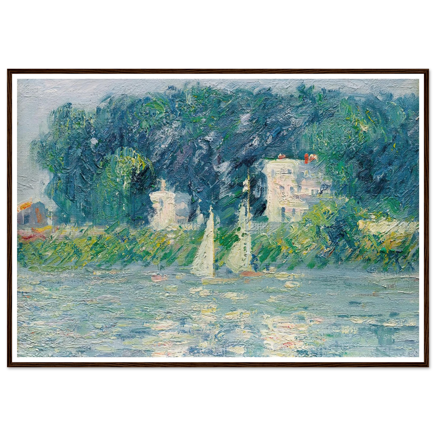 Voiliers sur l’Oise Art Print | Gustave Caillebotte - Framed Poster - 30x40 cm / 12x16″ - Black frame