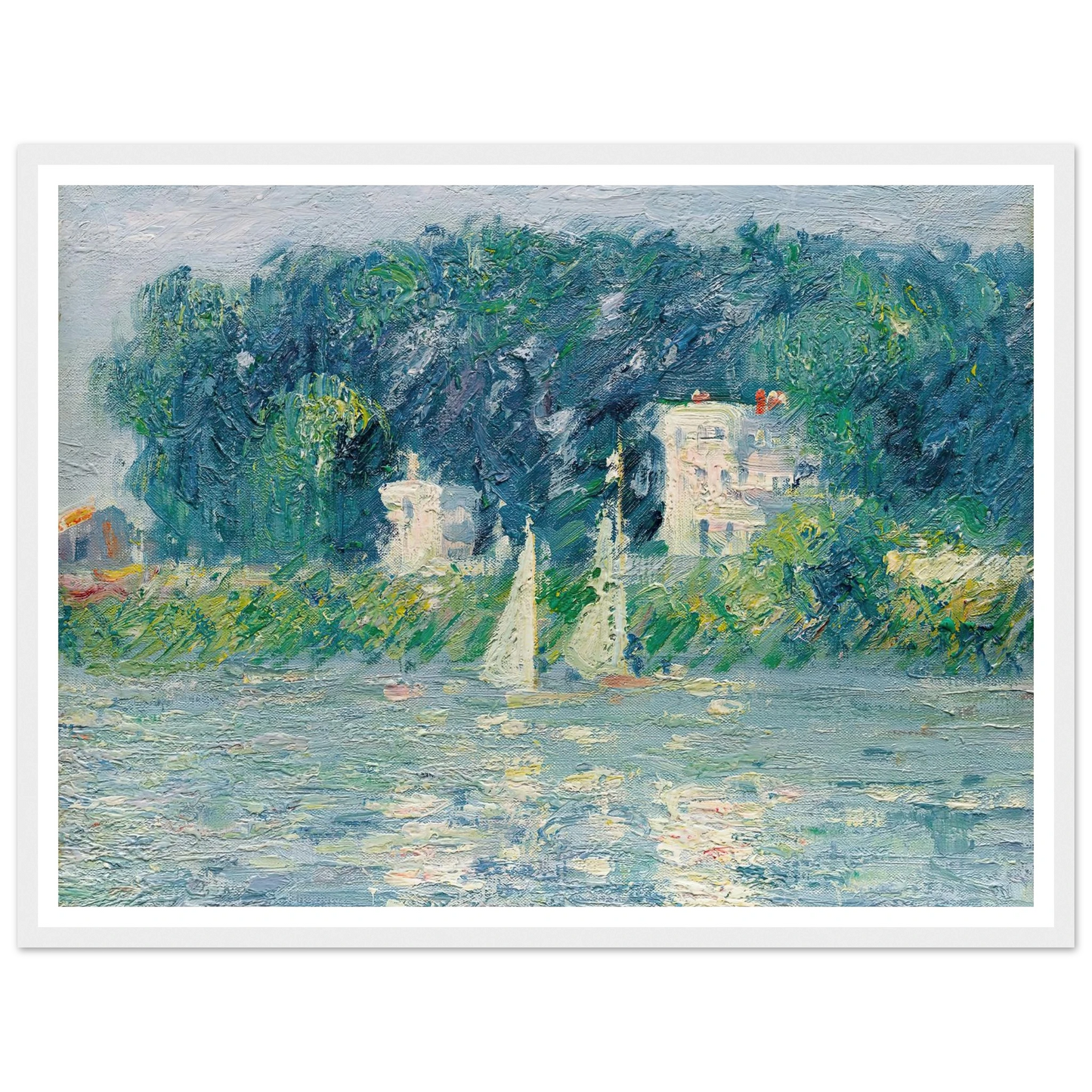 Voiliers sur l’Oise Art Print | Gustave Caillebotte - Framed Poster - 30x40 cm / 12x16″ - Black frame