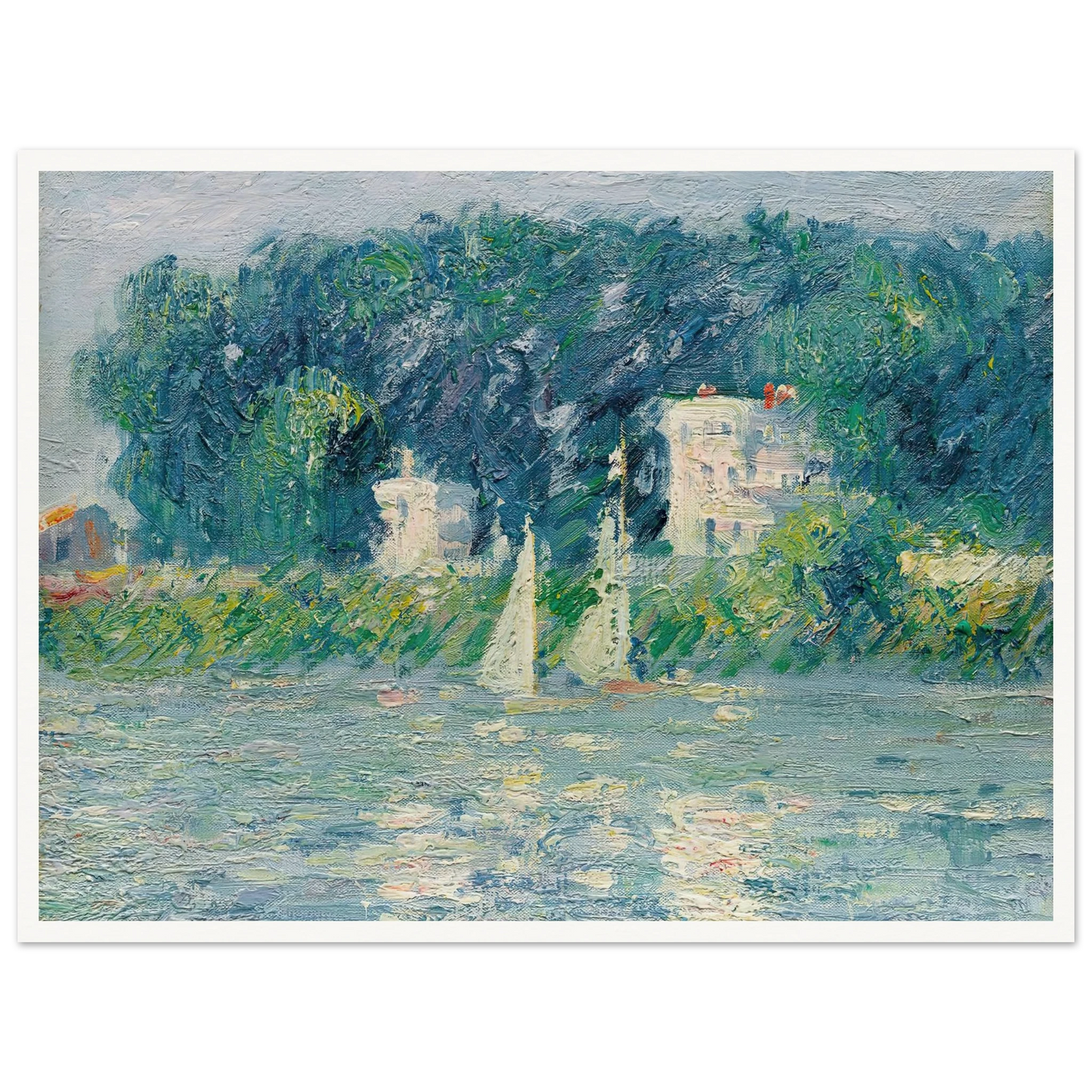 Voiliers sur l’Oise Art Print | Gustave Caillebotte - Framed Poster - 30x40 cm / 12x16″ - Black frame