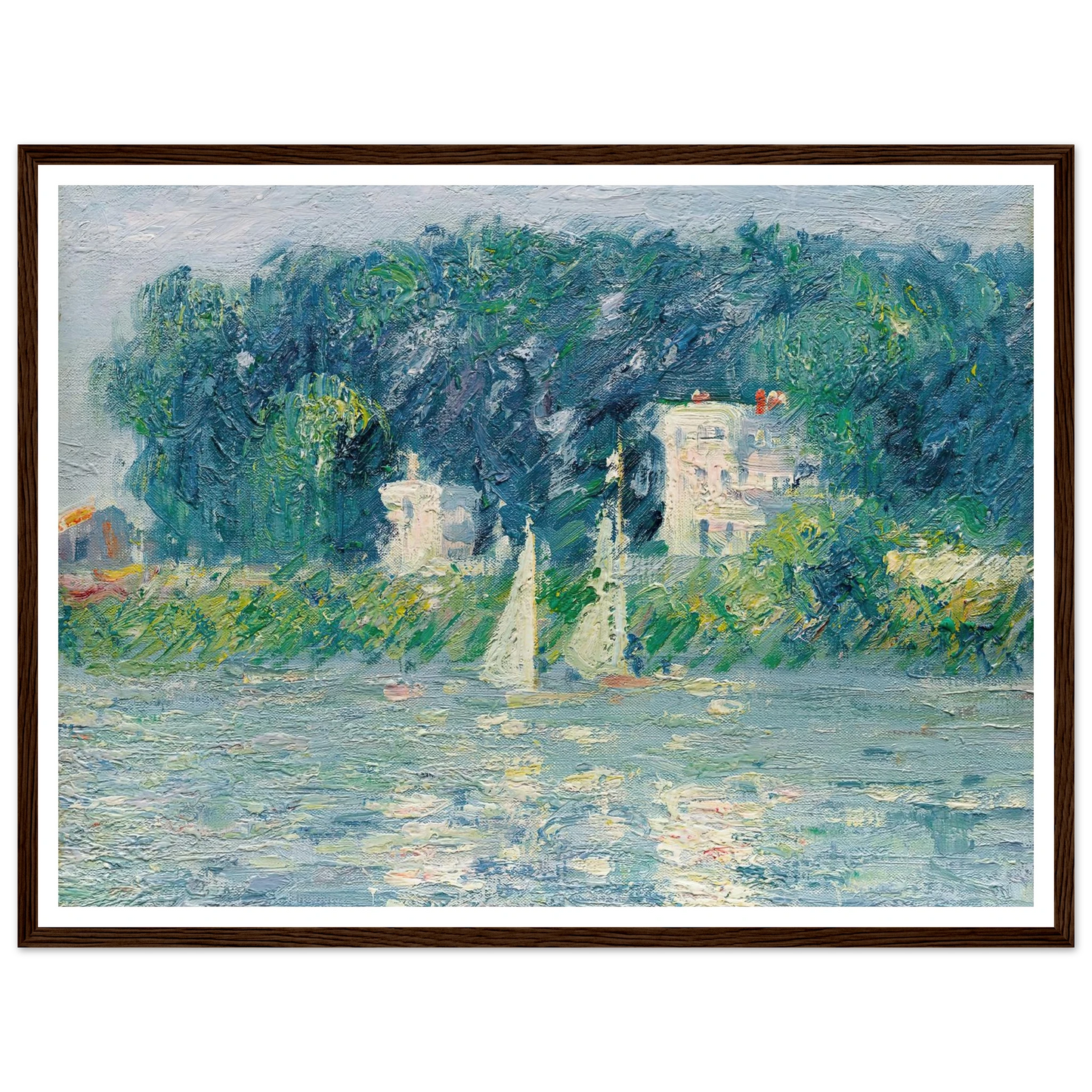 Voiliers sur l’Oise Art Print | Gustave Caillebotte - Framed Poster - 30x40 cm / 12x16″ - Black frame