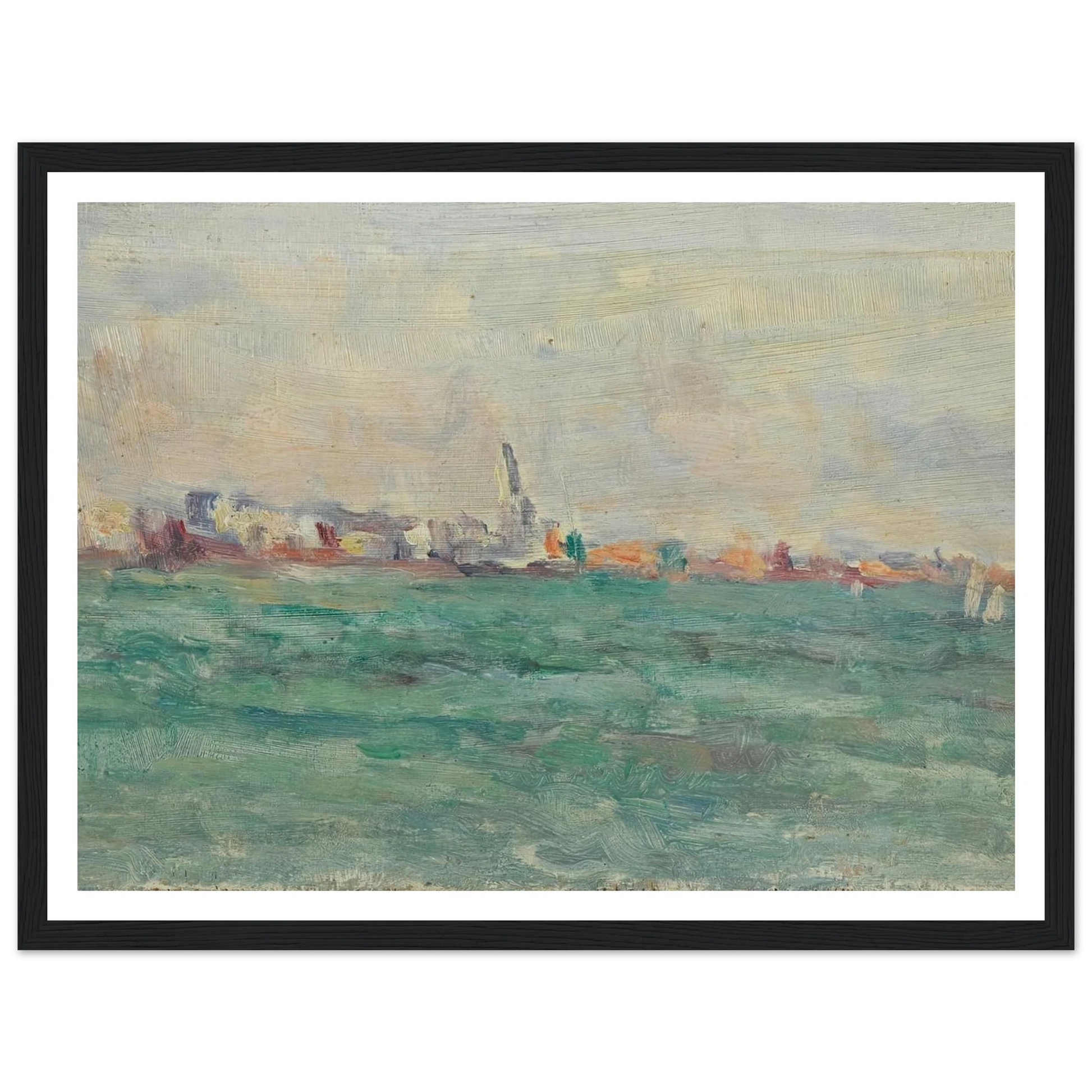 Vue de Paramé (1925) Art Print | Maximilien Luce - Framed Poster - 30x40 cm / 12x16″ - Black frame